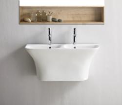 Раковина двойная CeramaLux G760 100х36х41 подвесная, прямоугольная, керамическая/фарфоровая, цвет белый, с отверстием под смеситель, слив-перелив