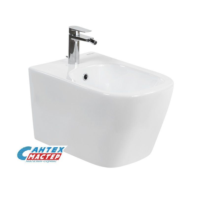 Биде подвесное BelBagno Albano, БЕЛЫЙ, горизонтальный (прямой, в стену) выпуск, без сиденья, слив-перелив, тип керамический, прямоугольный, размеры (Бельбагно Альбано) в магазине 