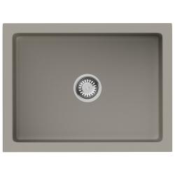 Мойка кухонная Omoikiri Mikura 61-CC, 46х61 см, врезная/с фронтальной стенкой, из натуральной керамики (Natceramic), прямоугольная, цвет капучино, без отверстия под смеситель, без крыла, слив-перелив, врезная в столещницу, для кухни