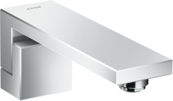Излив для ванны Axor Edge, без переключателя на душ, настенный, неповоротный, латунь, цвет: хром, квадратный, длина излива 19 см, встраиваемый/встроенный, для смесителя/ванны/ванной/душевой, без смесителя