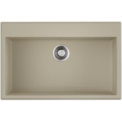 Мойка кухонная Omoikiri Tedori 79-BE, 51х79 см, врезная, из искусственного гранита (Tetogranit), прямоугольная, цвет ваниль, без отверстия под смеситель, без крыла, слив-перелив, врезная в столещницу, для кухни
