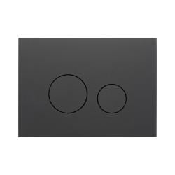 Кнопка смыва KK-POL Mitis Grande Orbis прямоугольная, цвет черный матовый, пластик, клавиша управления для сливного бачка, инсталляции унитаза, двойная, механическая, панель, универсальная, размер 245х175х14 мм