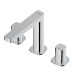 Смеситель для раковины/умывальника WasserKRAFT Naab, двухвентильный, неповоротный, керамический, длина излива 162 мм, латунь, цвет хром