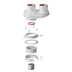 Адаптер моноблочный Okseler для перехода на двухтрубную систему D80/80 универсальный, (кроме Immergas и Navien Deluxe 75/100 стар.)