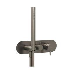 Смеситель для душа Ravak Espirit, встраиваемый, однорычажный, без излива/с душевым набором, керамический, латунь, цвет графит