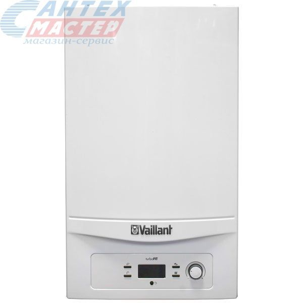 Котел газовый Vaillant VUW 242/5-2 turboFIT (240 кв. м) 24 кВт мощность, двухконтурный (2х), настенный, с закрытой камерой сгорания, для отопления, водяного теплого пола, горячей воды, ГВС, водоснабжения частного жилом дома, дачи