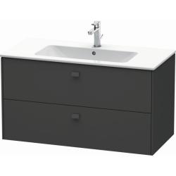 Тумба под раковину для консоли/столешницы Duravit Brioso 102х48х44,2 см, подвесная, ДСП, цвет: графит матовый, 2 выдвижных ящика, прямоугольная