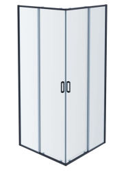 Душевой уголок Aquatek квадратный 100х100 см, двери раздвижные, стекло прозрачное закаленное, профиль оружейная сталь, напольный/на поддон, (без сифона) без крыши