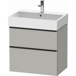 Тумба под раковину Duravit D-Neo, 68,4х44,2х62,5 см, подвесная, 2 выдвижных ящика, ДСП, цвет: бетонно-серый, шкафчик навесной, прямоугольная, правая/левая, в ванную комнату