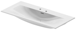 Раковина DURAVIT Viu WonderGliss 103х49х18,5 см, подвесная, прямоугольная, санфарфор, цвет белый, с 2 отверстиями под смеситель, антигрязевое покрытие, слив/перелив