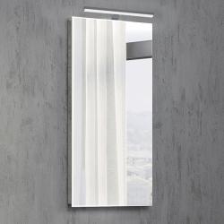 Зеркало Comforty Асти-40, 39х71 см, без подсветки, прямоугольное, цвет: светлый бетон, для ванны, навесное/подвесное/настенное, дизайнерское