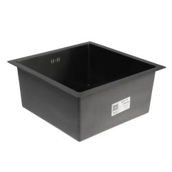 Мойка кухонная Aflorn Premium, 44х44 см, врезная, нержавеющая сталь, квадратная, цвет: графит, без  отверстия под смеситель, слив-перелив, без крыла