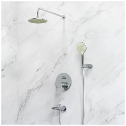 Душевая система Am.Pm X-Joy, высота 180 см, цвет хром, комплект: встроенный однорычажный смеситель/тропический душ (с верхней лейкой)/стойка/лейка/шланг/излив