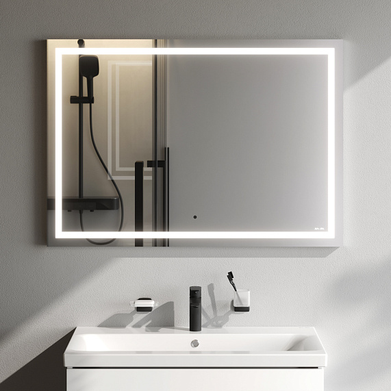 Зеркало Am.Pm Gem 100х70 см с LED/ЛЕД-подсветкой, прямоугольное, ИК-сенсор, для ванны, навесное/подвесное/настенное