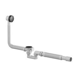 Слив-перелив AM.PM для ванны, готовый набор, с гофрой, нержавеющая сталь/пластик, цвет черный, полуавтоматический, к ваннам Gem Black Edition