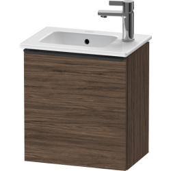 Тумба под раковину Duravit D-Neo, 41х27,4х44 см, подвесная, с распашной дверцей, ДСП, цвет: орех темный, шкафчик навесной, прямоугольная, правая, в ванную комнату