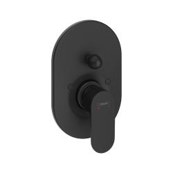 Смеситель для ванны Hansgrohe Rebris S скрытого монтажа, настенный/встраиваемый, однорычажный, латунный, без излива, керамический, овальный, цвет матовый черный, без душевого шланга/лейки