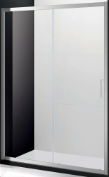 Душевая дверь Cezares Molveno, 110х190 см прозрачное стекло/профиль хром, в нишу, универсальная установка, прозрачное закаленное стекло, раздвижная
