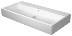 Раковина DURAVIT Vero Air WonderGliss 100х47х17 см, подвесная, прямоугольная, санфарфор, шлифованная, цвет белый, без отверстия под смеситель, антигрязевое покрытие, без перелива
