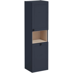 Пенал Vitra Root Classic 40, 420х1550х360 мм, подвесной, (правый), 1 распашная дверца/открытая полка/бельевая корзина, цвет темно-синий матовый, в ванную комнату, влагостойкий, правосторонний