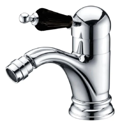 Смеситель для биде Boheme Tradizionale Nero, однорычажный, неповоротный, керамический, длина излива 125 мм, латунь, цвет хром