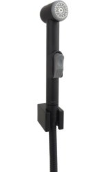 Комплект для биде Aquatek AQ2050MB гигиеническая лейка/шланг 125 см/держатель лейки, abs-пластик, цвет матовый черный, для биде/унитаза/гигиенических процедур, универсальный