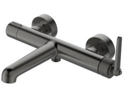 Смеситель для ванны/душа Esko Bangkok Gun metal однорычажный, керамический, настенный, излив фиксированный 190 мм, латунь, цвет темно-серый, с аксессуароми