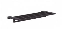Полка Hansgrohe AddStoris, с полотенцедержателем, размер 64,8х24,8 см, настенная, цвет матовый черный, латунная, прямоугольная, подвесная, для душа/ванной