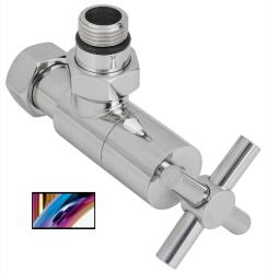 Вентиль Сунержа угловой крест G 1/2" НР х G 3/4", цвет хамелеон