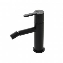 Смеситель для биде Cezares Leaf, однорычажный, низкий, длина излива 105 мм, неповоротный, керамический, латунь, цвет черный матовый, с донным клапаном