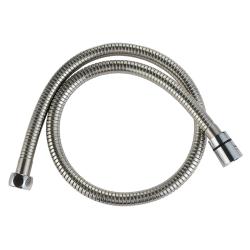 Шланг для душа Esko SSH2 150-200 см 1/2"вн.х 1/2"вн. растяжной, двухзагибный, металлизированная оплетка, нержавеющая сталь, хром, двойная сцепка