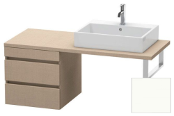 Тумба/шкафчик для консоли/столешницы Duravit DuraStyle под раковину 50х54,8х51,2 см, подвесная, ДСП, цвет: лен/белый матовый, 2 выдвижных ящика, прямоугольная