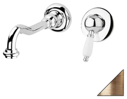 Смеситель для раковины Cezares Elite, встраиваемый, однорычажный, длина излива 215 мм, неповоротный, керамический, латунь, цвет бронза, без донного клапана, внутренний/скрытый монтаж