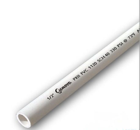 Труба ПВХ GENOVA SDR 21, 3/4", 20х2.02 мм, PN13.8, L=3,048 м клеевая, тонкостенная, (цвет белый) для холодной воды до 60 *С