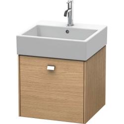 Тумба под раковину Duravit Brioso, 48,4х45,9х44,2 см, подвесная, 1 выдвижной ящик, ДСП, цвет: дуб европейский/хром, шкафчик навесной, механизм доводчика, прямоугольная, правая/левая, в ванную комнату