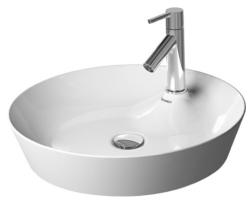 Раковина DURAVIT Cape Cod WonderGliss 48х48х10 см, накладная, круглая, керамика DuraCeram, цвет белый, 1 отверстие под смеситель, антигрязевое покрытие, без перелива