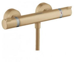 Смеситель для душа Hansgrohe Ecostat Comfort ВМ, BBR, термостатический, наружного монтажа, керамический, настенный, без излива/шланга/лейки, латунь, цвет шлифованная бронза Смеситель для душа Hansgrohe Ecostat Comfort ВМ, BBR, термостатический, наружного монтажа, керамический, настенный, без излива/шланга/лейки, латунь, цвет шлифованная бронза
