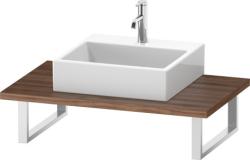 Столешница Duravit Brioso, для консоли, консольное полотно, 80х55х3 см, ДСП, прямоугольная, тонкая, цвет: орех матовый,  для одной раковины/умывальника/рукомойника, 1 вырез под раковину, установка по центру