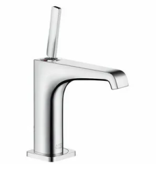 Смеситель для раковины/умывальника Axor Citterio E 130, однорычажный, фиксированный излив, длина излива 14,3 см, керамический, латунь, цвет полированный никель, с незапираемым сливным набором