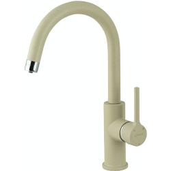 Смеситель для кухни/мойки Lemark COMFORT, с подключением к фильтру питьевой воды, однорычажный, поворотный, керамический картридж, высокий излив, длина излива 181 мм, латунь, цвет бежевый