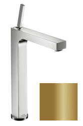 Смеситель для раковины/умывальника Axor Citterio 280, однорычажный, с тонкой рукояткой, фиксированный излив, длина излива 20,1 см, керамический, латунь, цвет полированная бронза, со сливным гарнитуром
