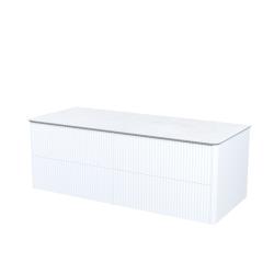 Тумба со столешницей IDDIS Aiger 1196х502х420 мм подвесная, 4 выдвижных ящика, МДФ, цвет белый, без отверстий, система плавного закрывания, прямоугольная, универсальная, в ванную комнату