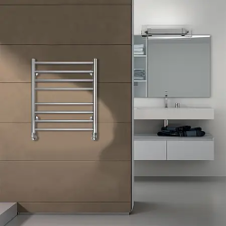 Полотенцесушитель Azario PARMA 500/600, 8 секций, водяной, 1/2", нижнее/диагональное подключение, нержавеющая сталь, настенный, форма лесенка, вертикальный, цвет хром