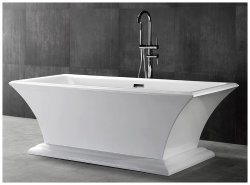 Ванна ABBER 170x80х60 акриловая, белая, отдельностоящая, прямоугольная, с современным дизайном,каркас AB9238
