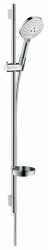 Душевой гарнитур Hansgrohe Raindance Select S 120 3jet EcoSmart, высота 90 см, комплект: ручной душ/душевая штанга/шланг для душа/ползунок/мыльница, металлический/пластиковый, цвет хром, наружного монтажа, настенный, для душа/ванной
