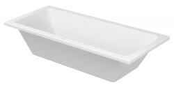 Ванна Duravit D-Code 180х80 см встраиваемая/пристенная, акриловая, цвет: белый, (без гидромассажа, ножек, сифона, фронтальной панели), прямоугольная, с двумя наклонами для спины