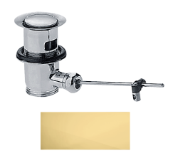 Донный клапан Axor с возможностью перекрытия стока, для раковины и биде, латунный, круглый, с переливом, цвет: полированное золото, управление с помощью стержня тяги, классический/стандартный