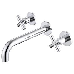 Смеситель для раковины/умывальника ABBER Wasser Kreis скрытого монтажа, двухвентильный, округлый, неповоротный, длина излива 200 мм, латунь, цвет хром