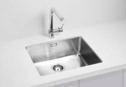 Мойка кухонная ALVEUS KOMBINO 50 SAT-90  54х44х19,5 см, слив 90, врезная под столешницу, нержавеющая сталь, прямоугольная, цвет нержавеющая сталь (SAT), без отверстия под смеситель