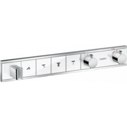 Смеситель для душа Hansgrohe RainSelect термостатический, скрытого монтажа, настенный, без излива/шланга/лейки, латунь, цвет белый/хром
